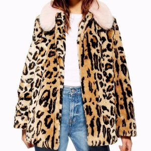 Leopard Faux Fur Coat from Topshop